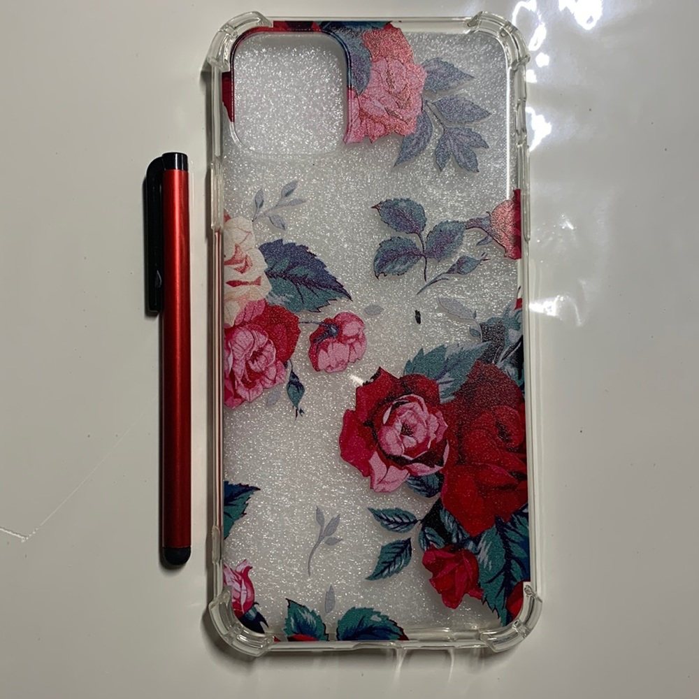 Red Rose Printed Phone Case With Bonus Stylus -
iPhone 11 Pro Max